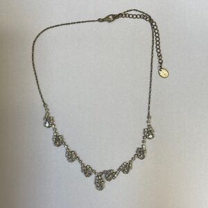 Y2K silver toned and teardrop shape rhinestone dainty Claire’s necklace